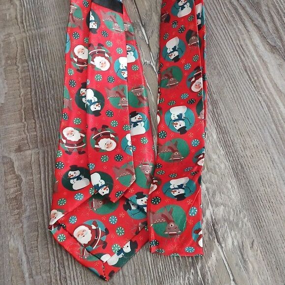 Christmas Necktie Christmas Party Fun Christmas Theme Print Tie Santa etc NEW - Picture 5 of 6